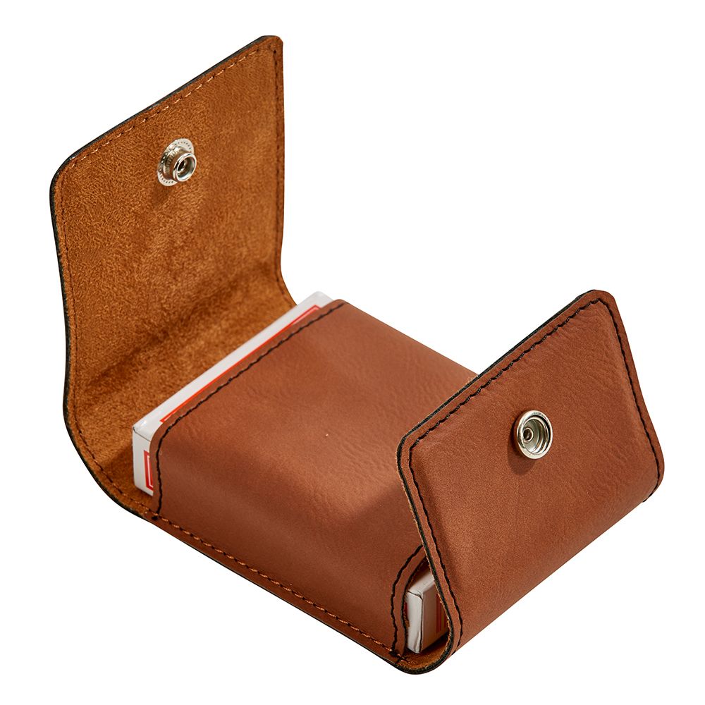 Leatherette Playing Cards Case, Caramel 3.75"
